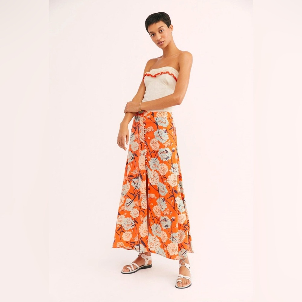 Free People Button Down Sammy Maxi Skirt